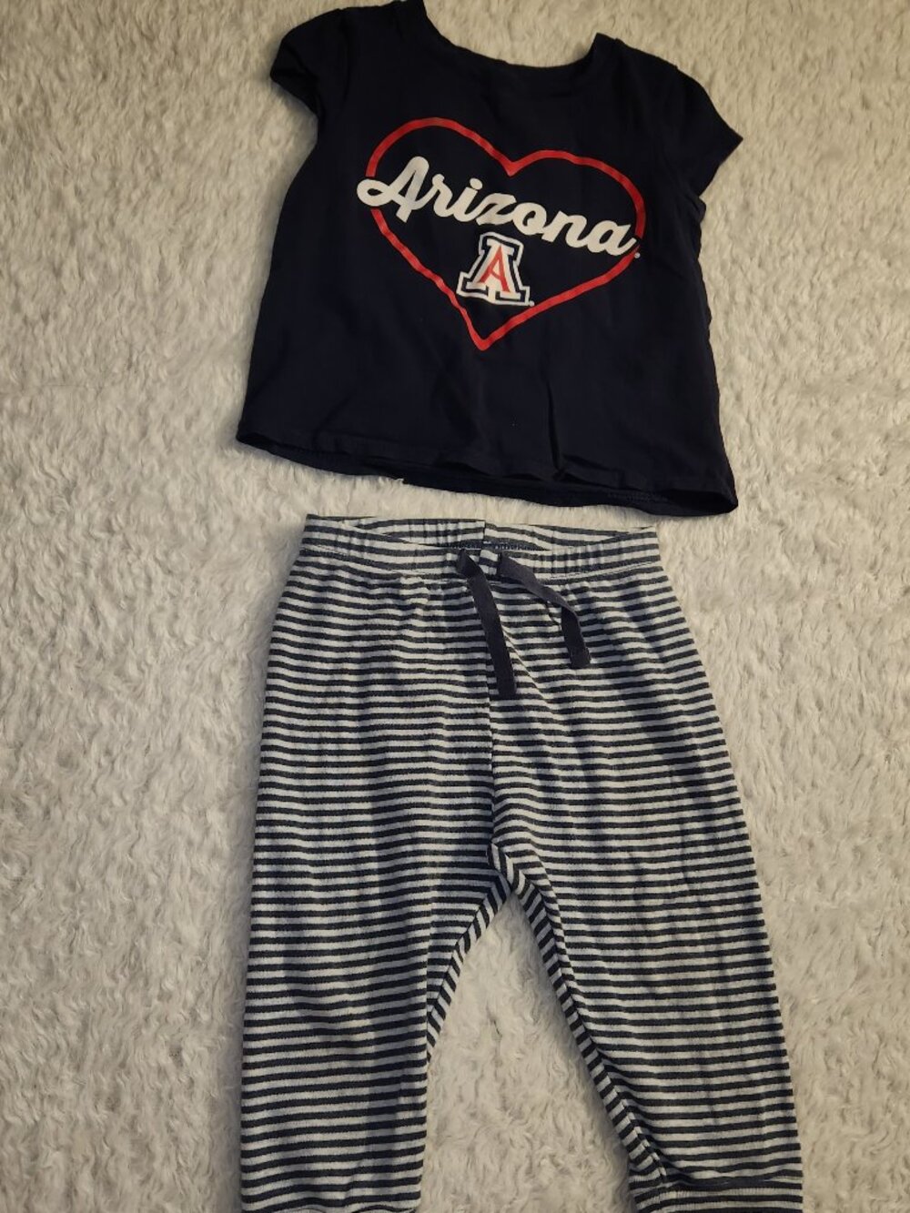 Baby Girl Outfit Lot 12-18M National Collection Shirt Baby Gap Pants Navy Stripe